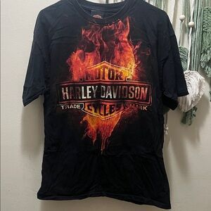 Harley-Davidson Black Tee with Fiery Logo